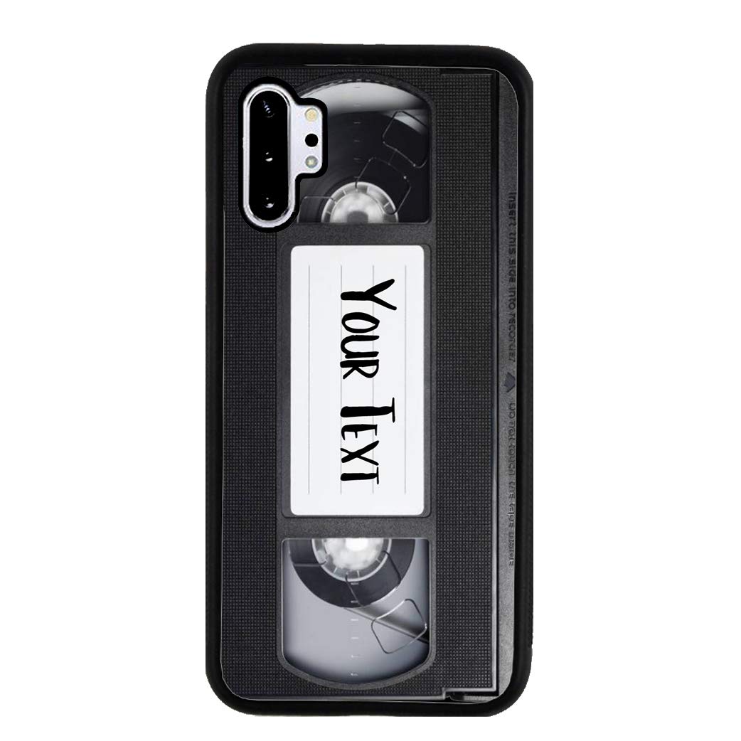 Personalized Custom Name VHS Tape Rubber Phone Case for Samsung Galaxy Note 10 Plus - Durable Protective Cover with Retro Design, Perfect Gift for Movie Lovers & 90s Nostalgia Fans