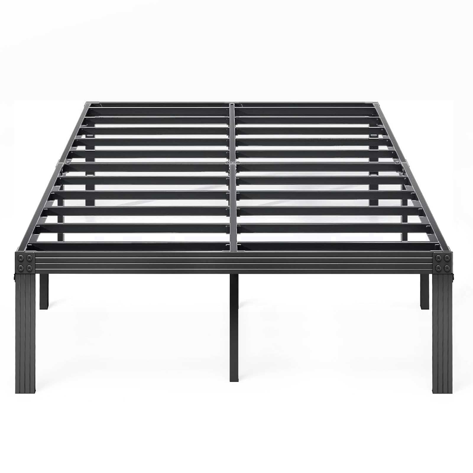 ZIYOO Full Size Bed Frame - 18 Inch Heavy Duty Platform Bed with 3500lbs Steel Slats | No Box Spring Needed, Non-Slip Design, Easy Assembly & Noise Free | Under Bed Storage Space (Black) - Perfect for Small Bedrooms, Guest Rooms & Dormitories
