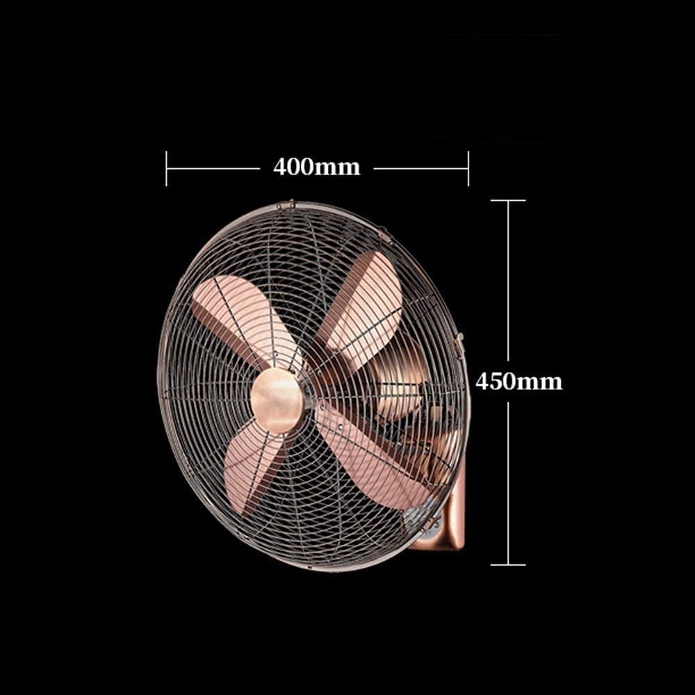 Vintage Metal Wall Mount Oscillating Fan - Remote Control, 3 Speed Settings, Quiet Operation (W:400mm/H:450mm) - Perfect for Bedroom, Living Room, Office & Industrial Spaces