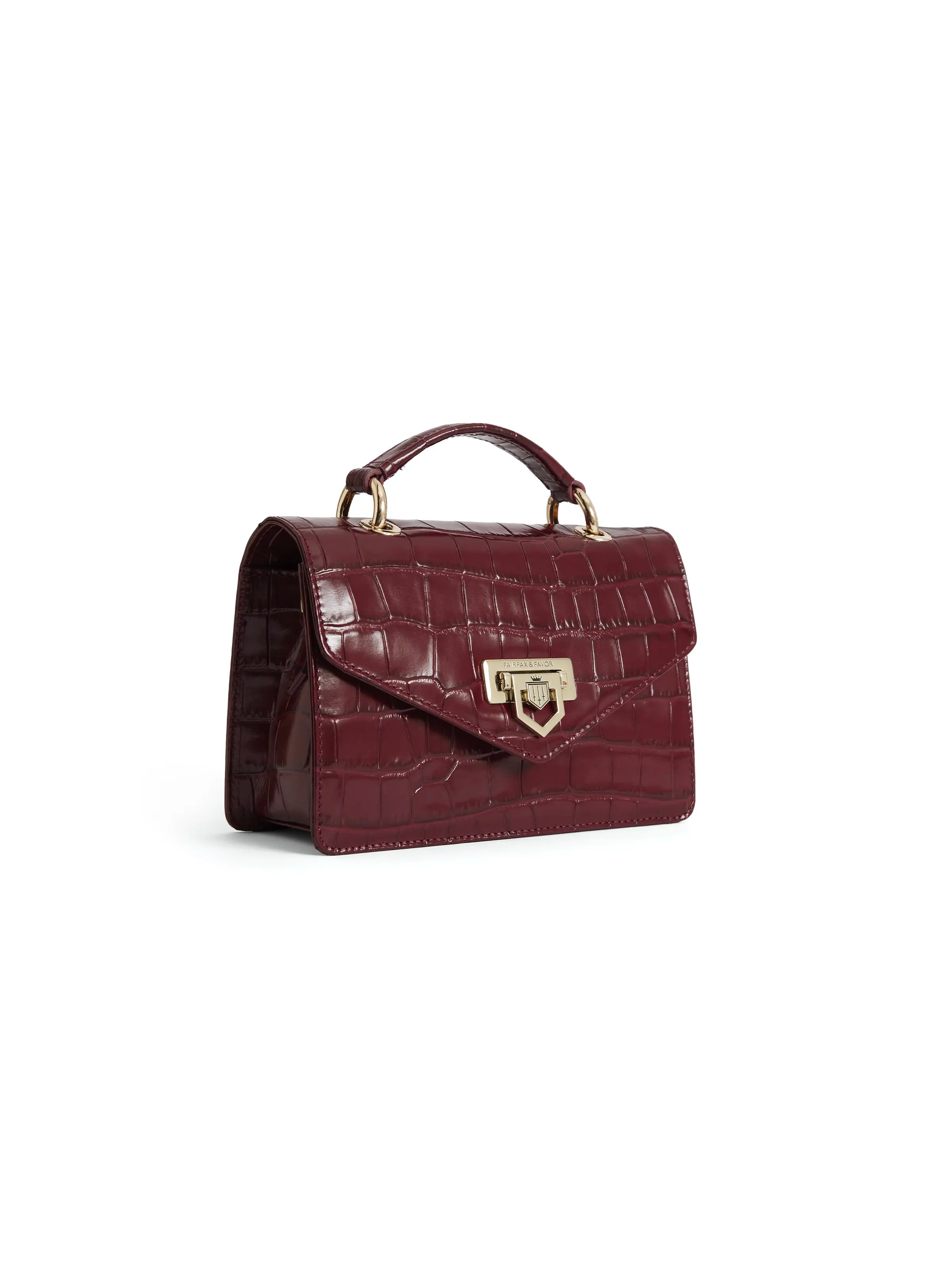 Loxley Mini Crossbody Bag for Women - Genuine Ruby Croc Leather Purse | Perfect for Everyday Use, Travel & Date Night