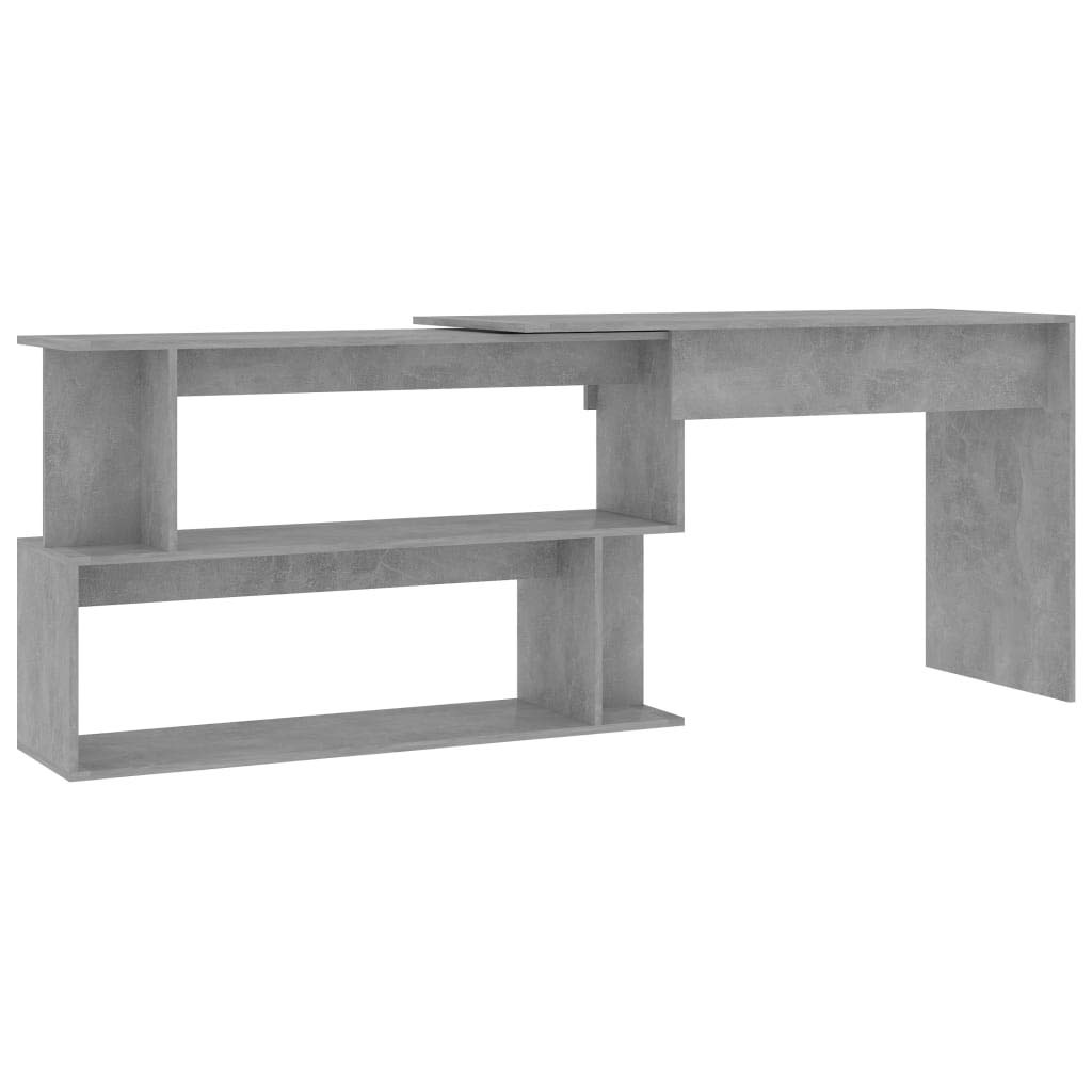 Rotatable L-Shaped Corner Desk with Open Compartments - 47.2