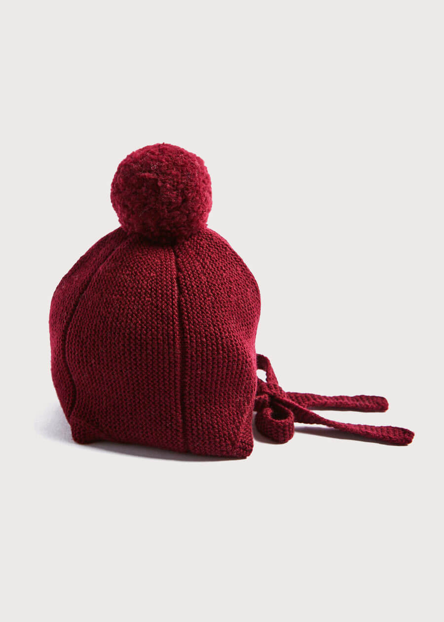 Warm Knitted Merino Wool Winter Hat for Women & Men - Burgundy Beanie for Cold Weather (Small & Large) | Outdoor Activities, Skiing, Snowboarding