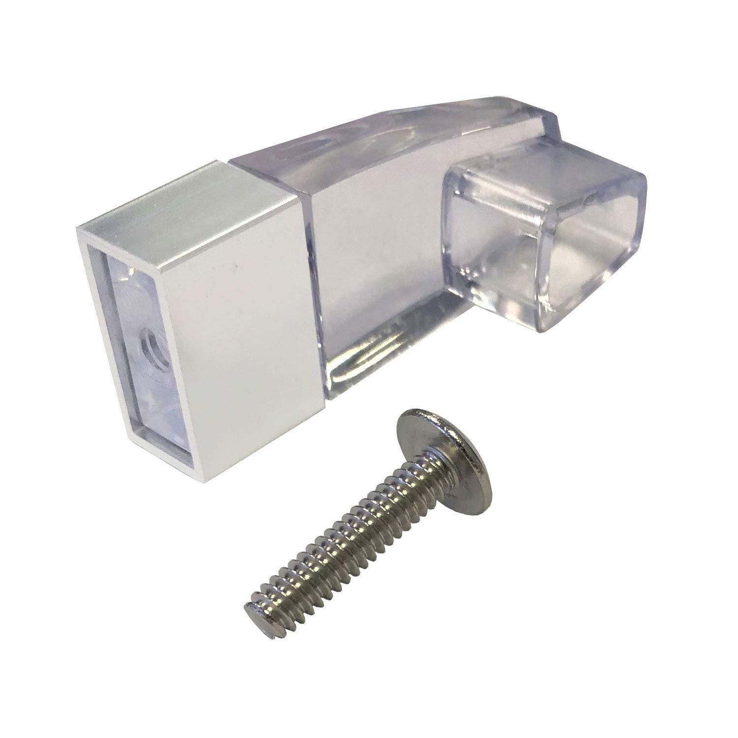 Clear Acrylic Towel Bar Brackets with Satin Chrome Sleeve - Modern Bathroom Hardware for Towel Racks (Towel Bar Not Included) - Perfect for Spa, Hotel & Home Bathroom Organization