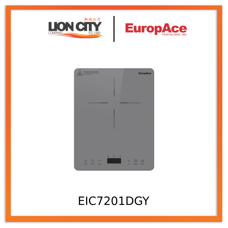 EuropAce EIC7201DGY Slim Induction Cooktop - Portable Electric Stove with 7 Power Levels, Fast Heating & Energy Efficient - Perfect for Dorms, Apartments, RVs & Small Kitchens