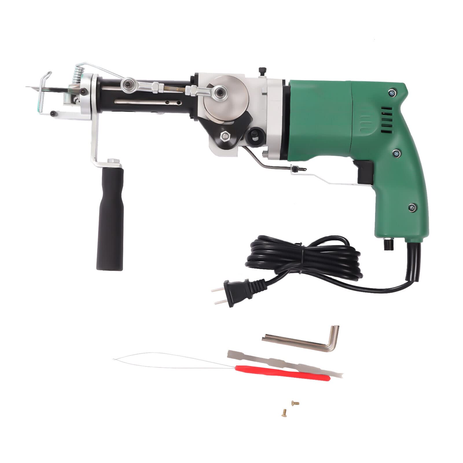 Electric Carpet Tufting Gun Kit - 100V-240V Cut Pile/Loop Pile Rug Making Machine with 7-19mm Adjustable Depth, Handheld DIY Flocking Tool for Home Decor, Craft Projects & Custom Rug Creation