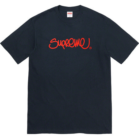 Supreme Handstyle Graphic T-Shirt - Navy Blue Cotton Tee for Men - Streetwear Fashion & Casual Wear