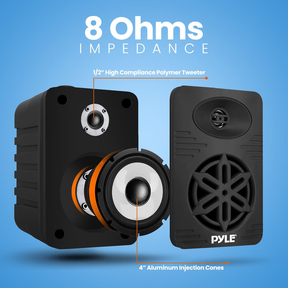 2-Way Indoor/Outdoor Speaker System - High-Quality Weatherproof Bluetooth Speakers for Patio, Garden, Pool & Home Entertainment