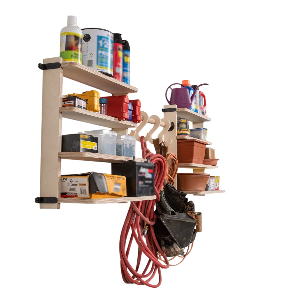 Heavy Duty 8-Shelf Storage Rack with 4 Hooks - 24