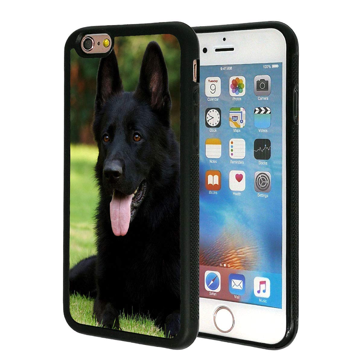 Premium Shockproof iPhone 6S Plus Case - Slim TPU Protective Cover for Apple iPhone 6/6S Plus 5.5 Inch | Anti-Scratch & Durable Design | Perfect for Outdoor Activities, Travel & Daily Protection (Black German Shepherd Pattern)