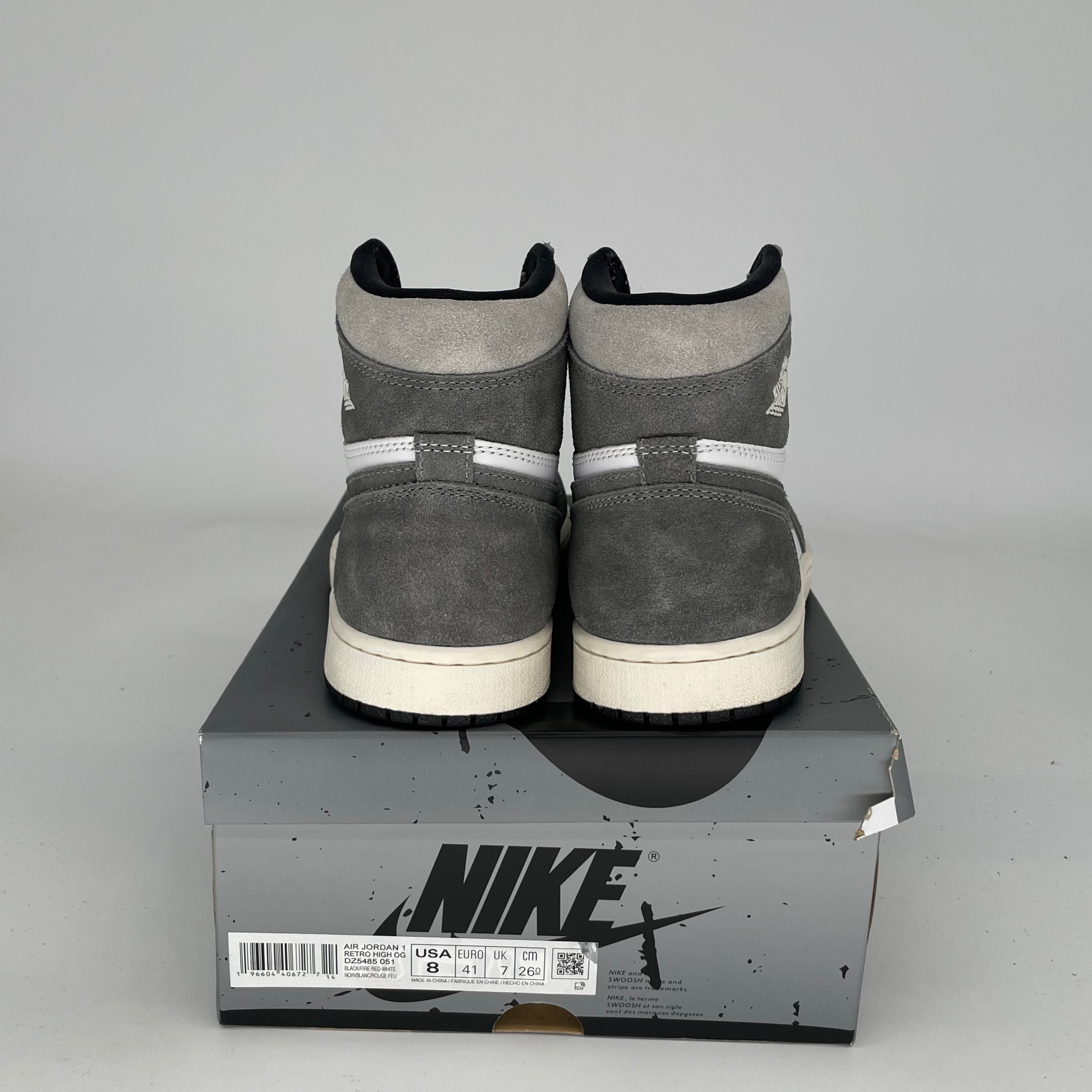 Original Air Jordan 1 Washed Black Men's Basketball Shoes Size 8 (DZ5485-051) - Retro High Tops for Sneaker Collectors & Streetwear Fashion