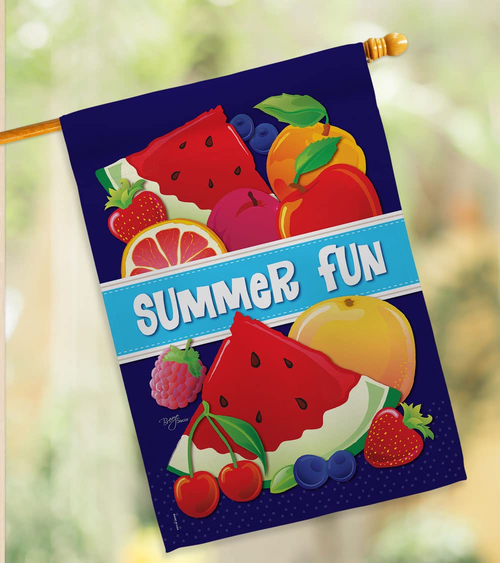 Summer Fun Vertical House Flag Set 28x40in w/Flagpole - Outdoor Decor