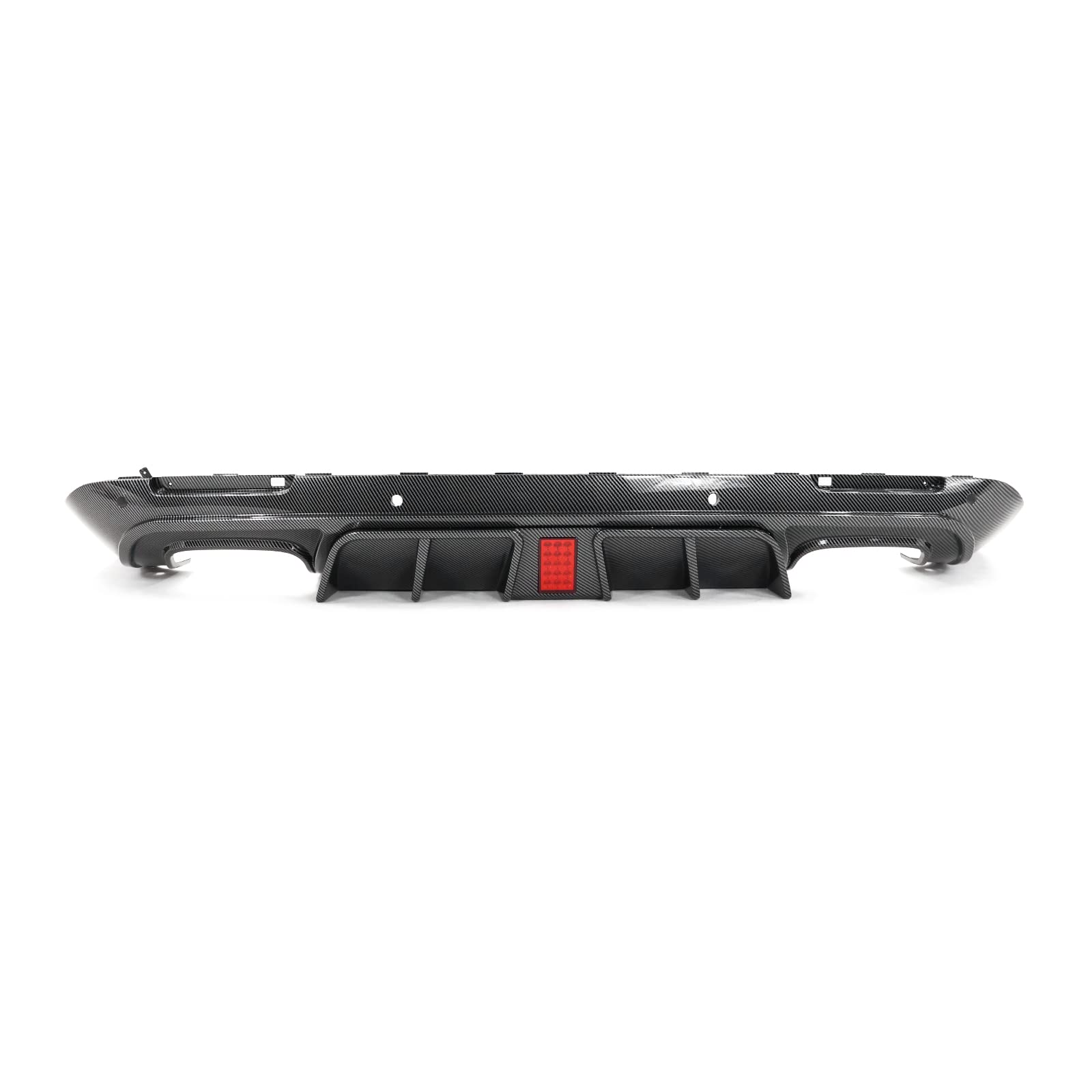 FREEMOTOR802 Rear Diffuser for 2015-2023 Dodge Challenger | IKON V6 Style Carbon Fiber Print PP Bumper Molding Lip | 4-Piece Lower Valance Diffuser & Shark Fin Splitter Kit | Perfect for Car Shows & Street Performance Upgrades