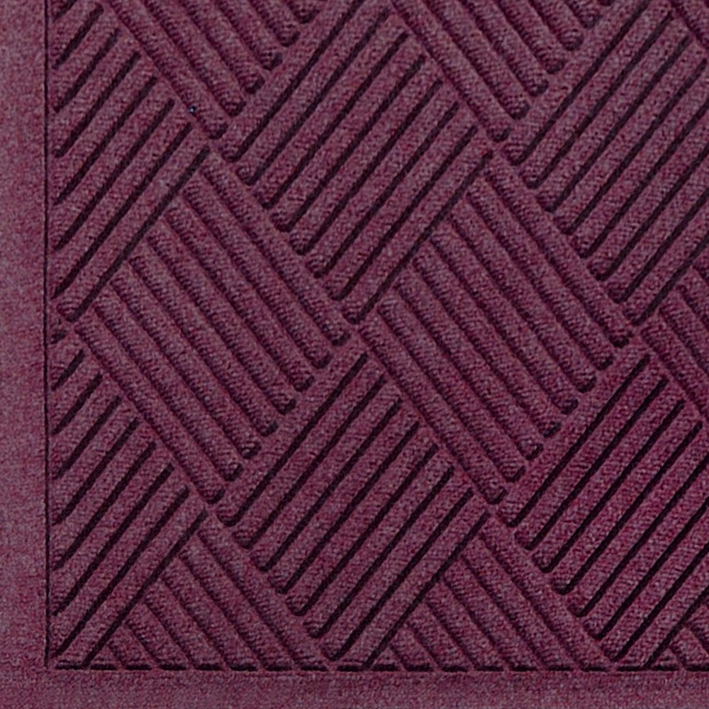 WaterHog Diamond Commercial-Grade Entrance Mat with Fabric Border – Indoor/Outdoor Quick-Drying Stain-Resistant Doormat (Bordeaux, 3' x 12.2') – Perfect for High-Traffic Entries, Offices, Schools & Wet Weather Protection