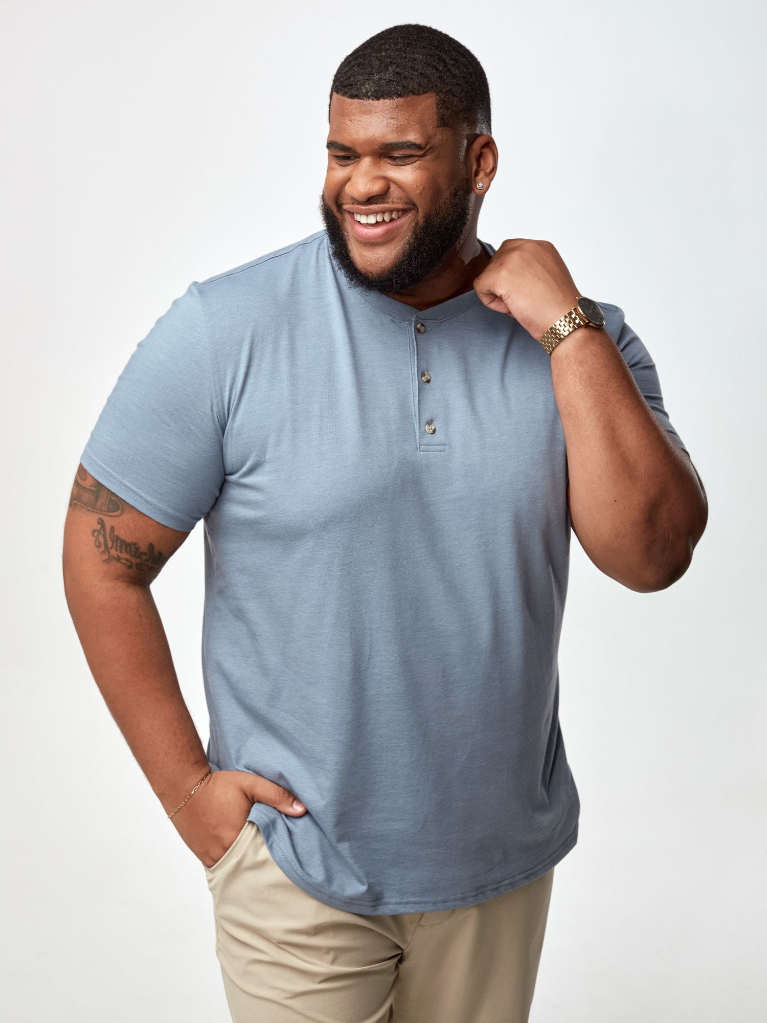 Wedgewood Men's Short Sleeve Henley Shirt - Casual Button-Up Cotton Top for Everyday Wear | Perfect for Work, Date Night & Weekend Outings