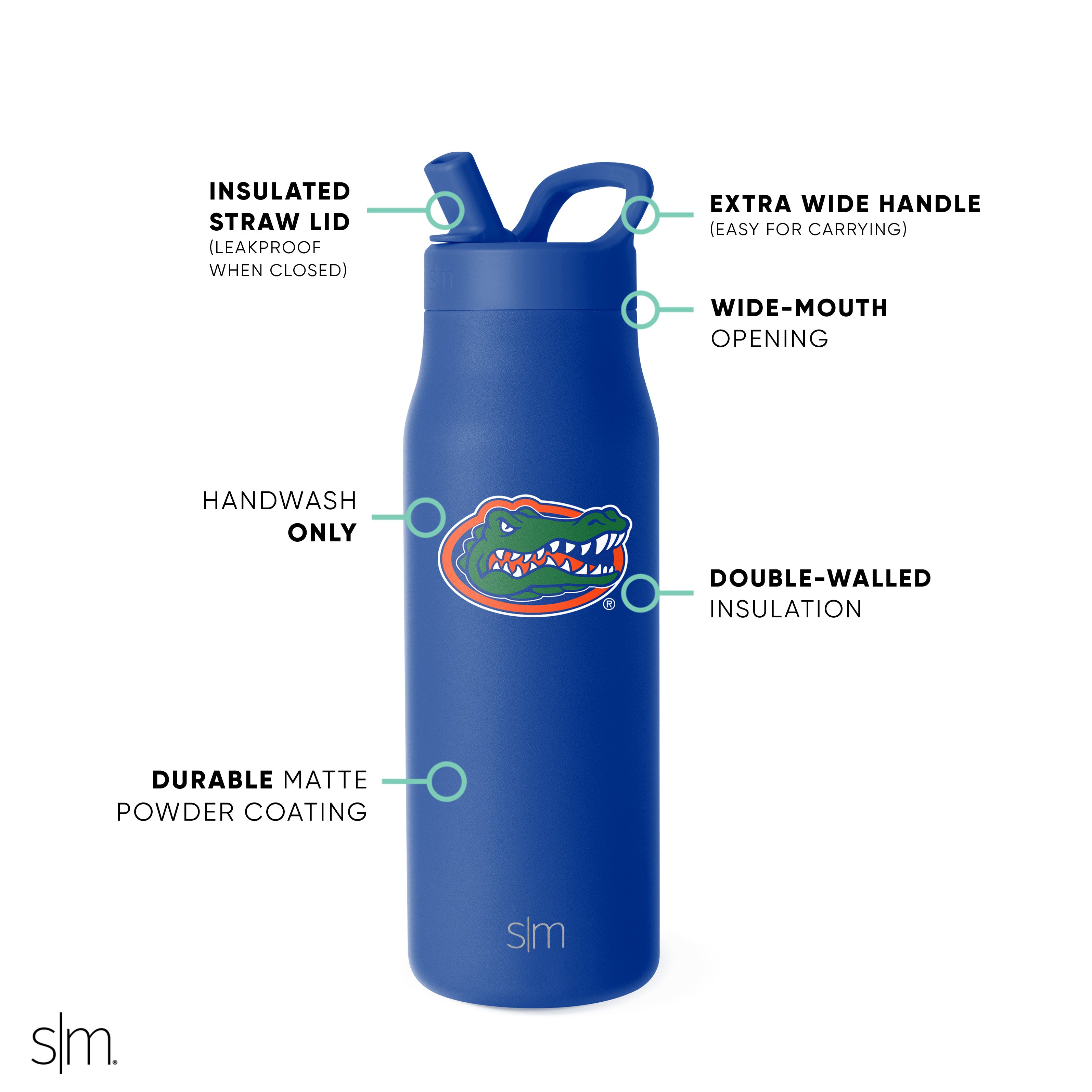 Insulated Stainless Steel Collegiate Mesa Tumbler with Manual Straw Lid - Perfect for School, Office, and Outdoor Activities
