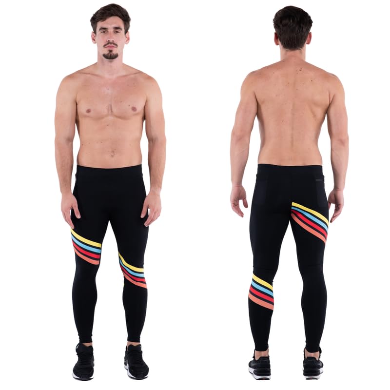 Kapow Meggings Performance Pro - Men's Compression Leggings with Pockets for Running, Gym & Training | Moisture-Wicking Athletic Wear for Workouts & Active Lifestyle