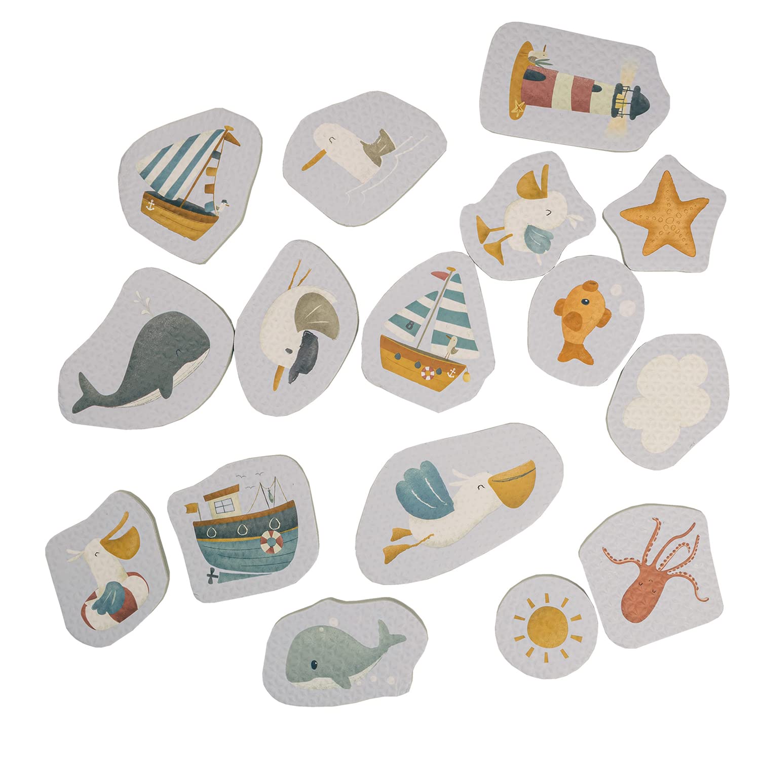 Little Dutch Foam Figurines - Rubo Toys Sailors Bay Play Set for Kids | Safe & Soft Bath Toys for Toddlers | Perfect for Bathtime, Pool Play & Sensory Learning