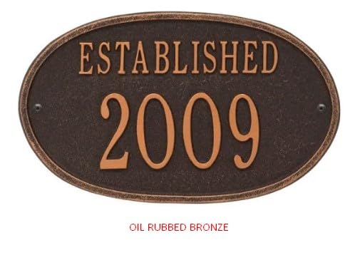 Custom Metal House Sign - Made in USA, Personalized Established Year Plaque #68160 - Perfect for Home Address Display & Anniversary Gifts