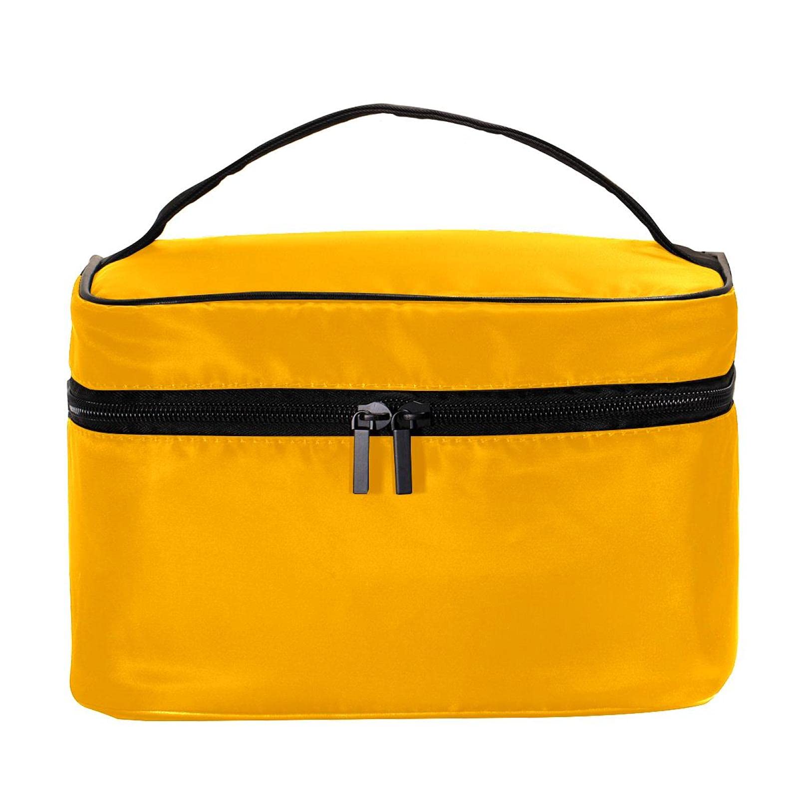 Light Orange Travel Makeup Bag - Large Cosmetic Organizer with Zipper for Women & Girls | Perfect for Vacation, Gym, and Daily Essentials Storage