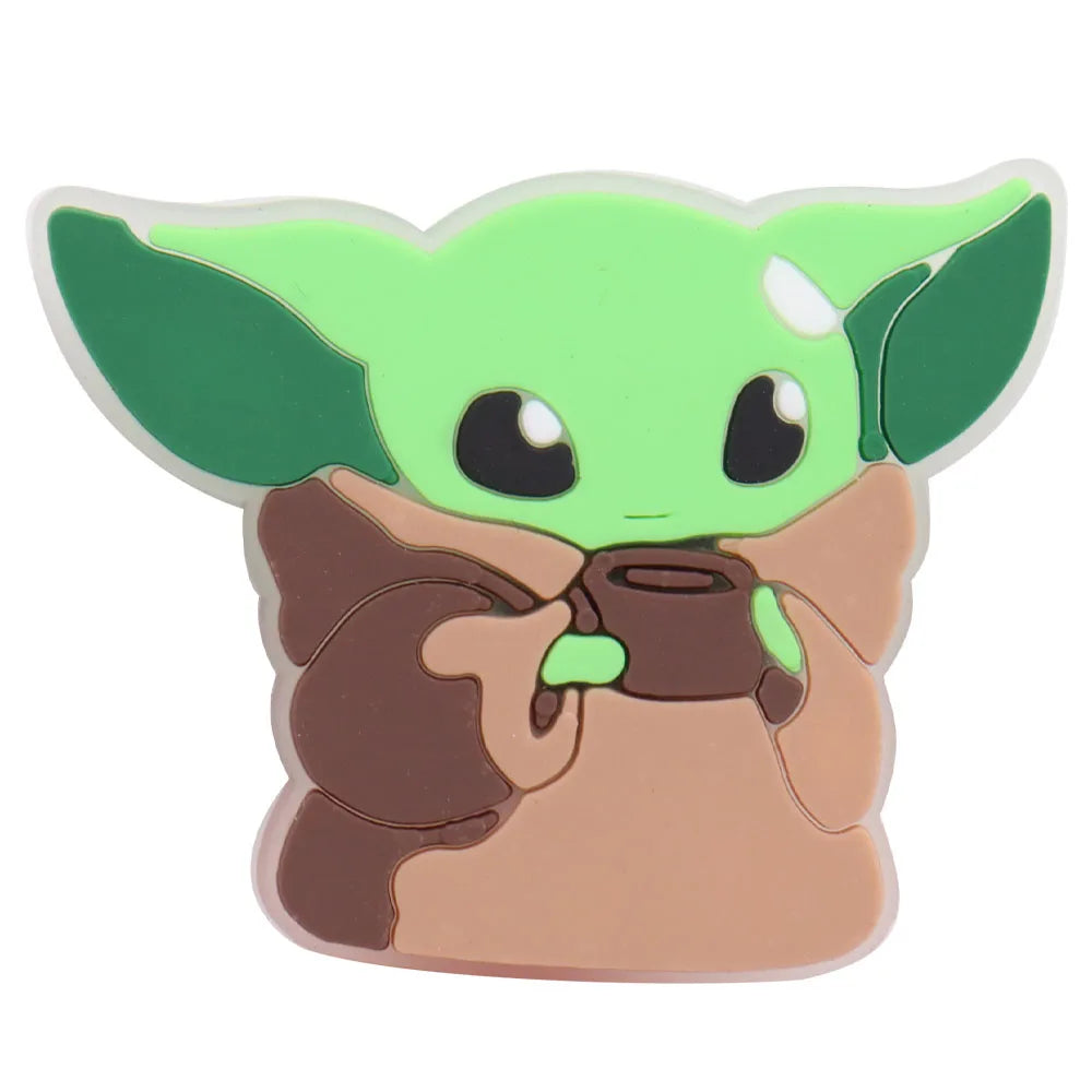 22Pcs Baby Yoda Shoe Charms - Cute Green Alien PVC Sandal Accessories for Boys & Girls - Perfect for Garden Parties, Cosplay & Gifts