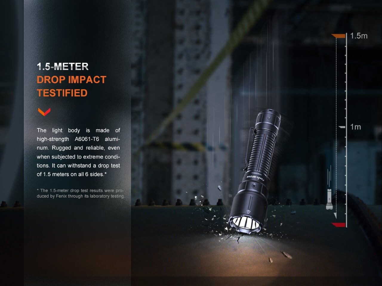 Fenix WF26R Rechargeable LED Work Flashlight with Cradle Charging - Bright, Durable for Camping, Hiking, and Emergency Use