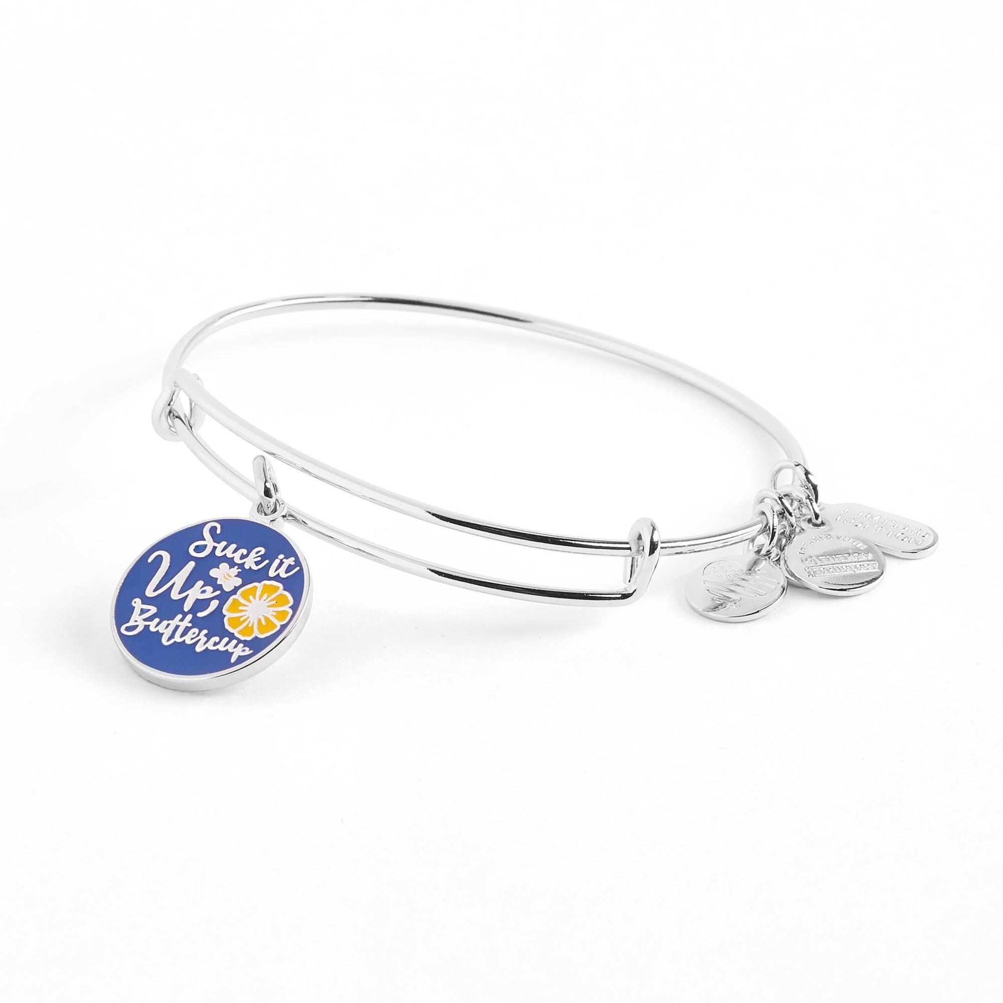 Stylish 'Suck It Up Buttercup' Charm Bangle Bracelet for Women - Perfect for Everyday Wear, Gifts & Motivational Jewelry