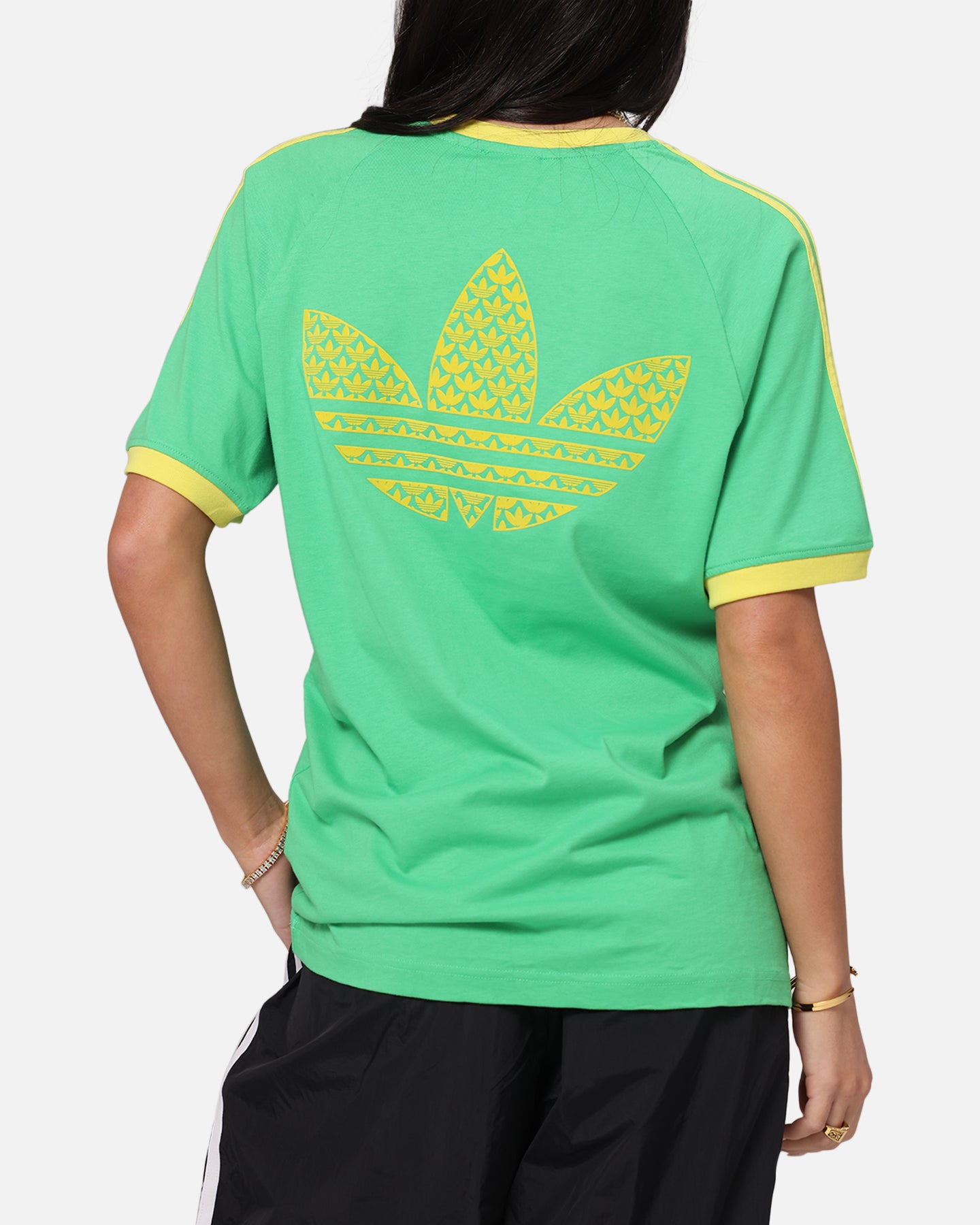 Adidas Monogram Cali T-Shirt for Men - Green Cotton Short Sleeve Tee - Casual Streetwear & Gym Wear