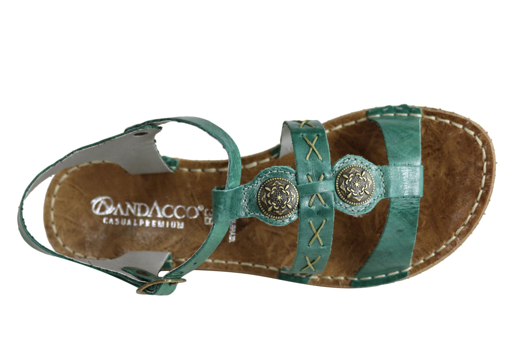 Andacco Madisson Women's Comfort Flat Leather Sandals - Handmade in Brazil - Perfect for Summer, Beach & Casual Outings
