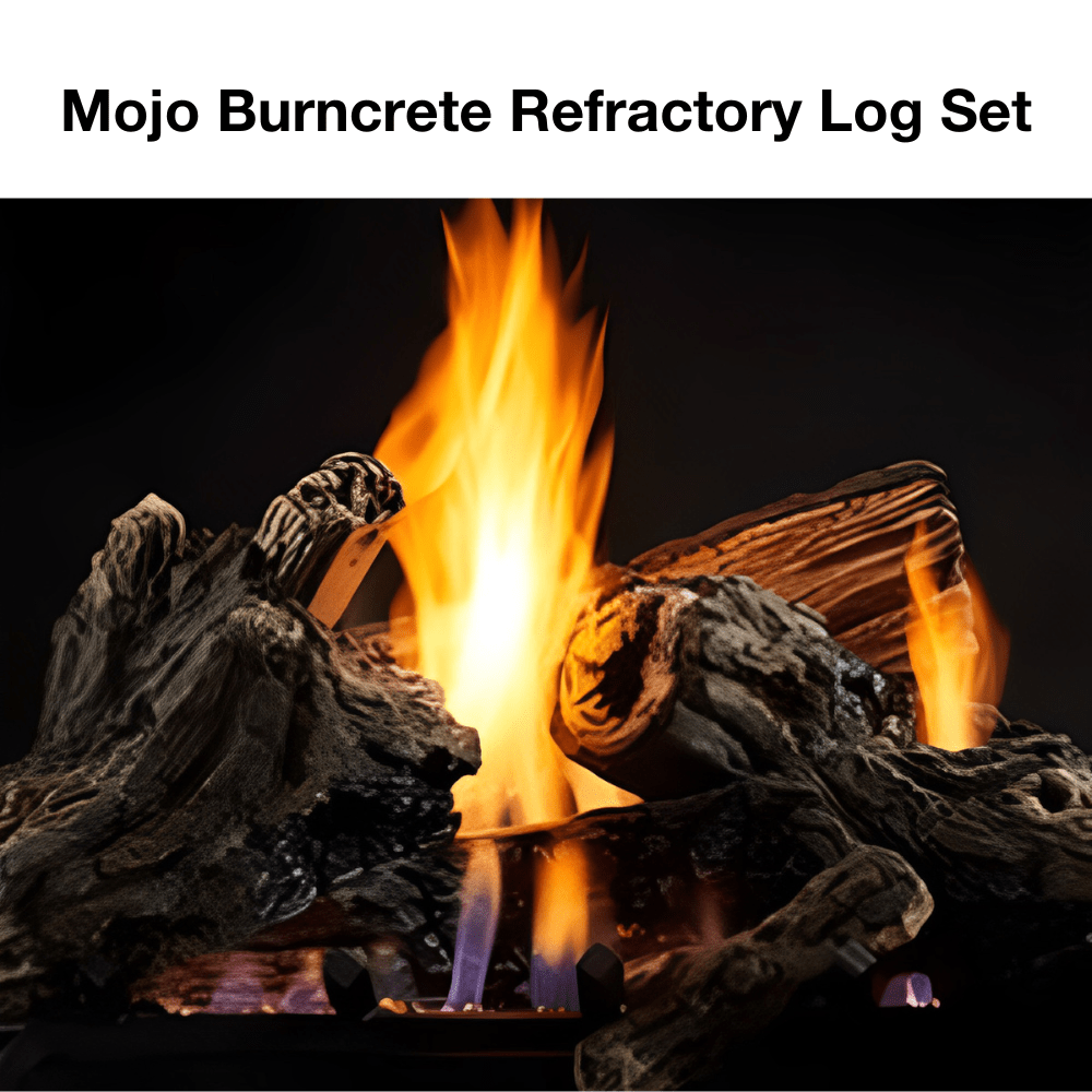 Monessen Log Set for Mojo IPI Control Vent Free Gas Fireplace Burner - Perfect for Indoor Home Heating and Cozy Living Room Ambience