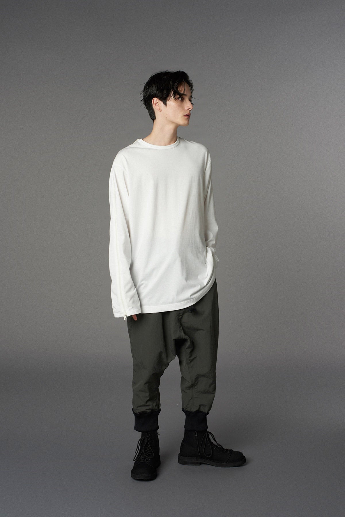 Cotton Jersey Right Sleeve Zipper T-Shirt for Men - Trendy Streetwear & Casual Outfit - Perfect for Gym, Workout, and Everyday Wear