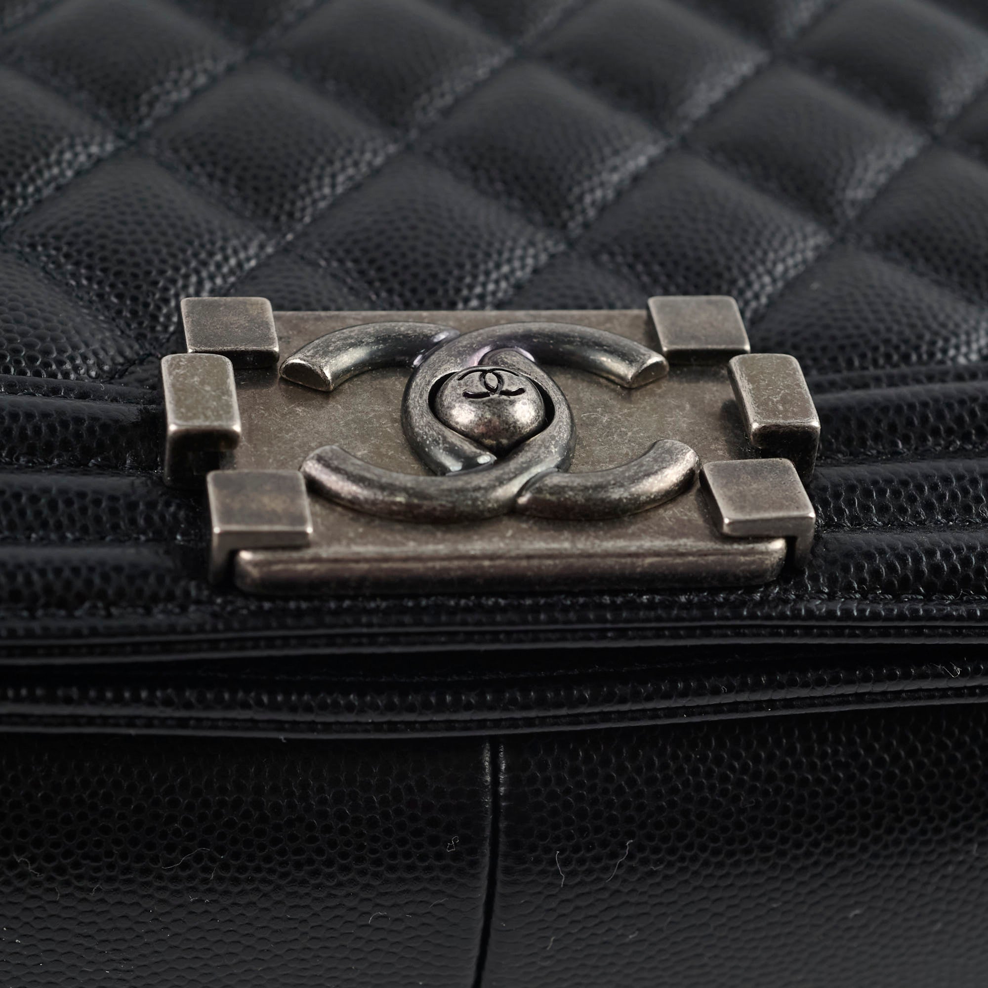 Chanel Caviar Old Medium Boy Bag Black 28cm - Luxury Designer Handbag for Women, Perfect for Evening Parties & Special Occasions