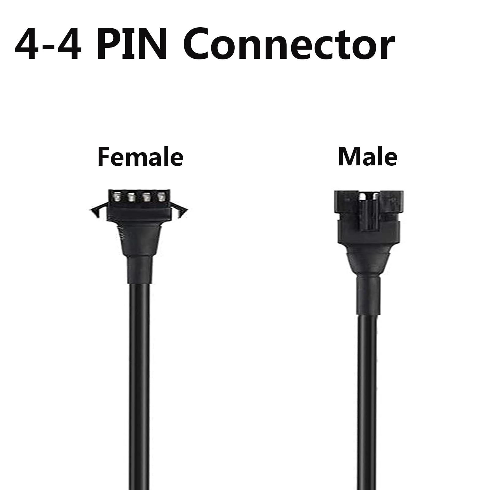 2PCS 24in + 2PCS 36in + 2PCS 48in RGB LED Extension Cables for Motorcycle LED Strip Lights & Rock Lights - Waterproof Flexible Wiring Kit for Custom Underglow, Interior Accent Lighting & Off-Road Vehicle Decoration