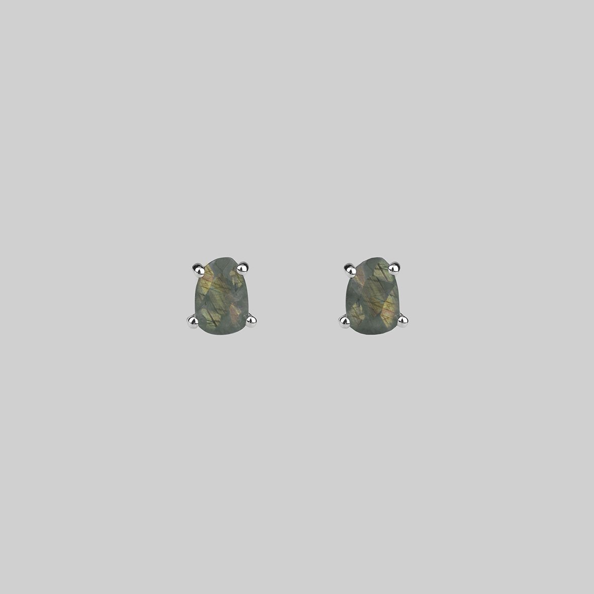 Labradorite Slice Sterling Silver Earrings for Women | Handmade Dangle Earrings | Boho Chic Jewelry for Everyday Wear & Special Occasions