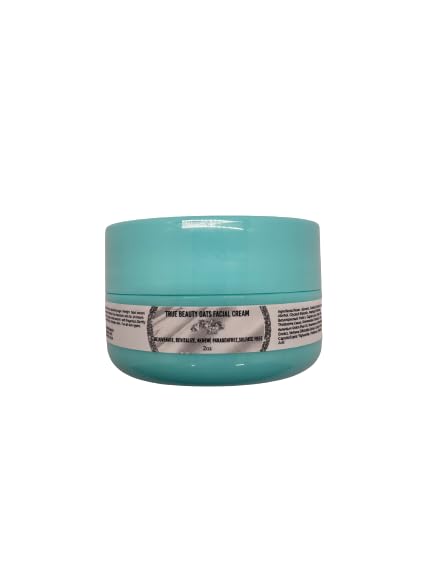 True Beauty Oats Facial Cream - Organic Oatmeal Moisturizer for Dry & Sensitive Skin | Daily Hydration & Soothing Care for Face & Neck | Perfect for Morning & Night Skincare Routine