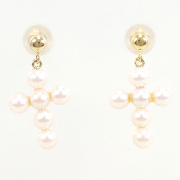 18K Yellow Gold Pearl Earrings for Women - Classic Elegant Stud Earrings with Real Pearls - Perfect for Weddings, Parties & Everyday Wear