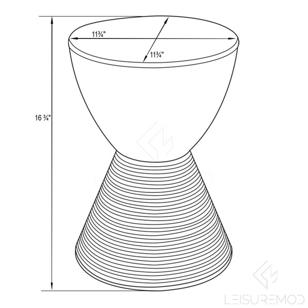 Allora Modern Round Polypropylene Plastic Ribbed Side End Table - Purple Accent Table for Living Room, Bedroom & Office Decor