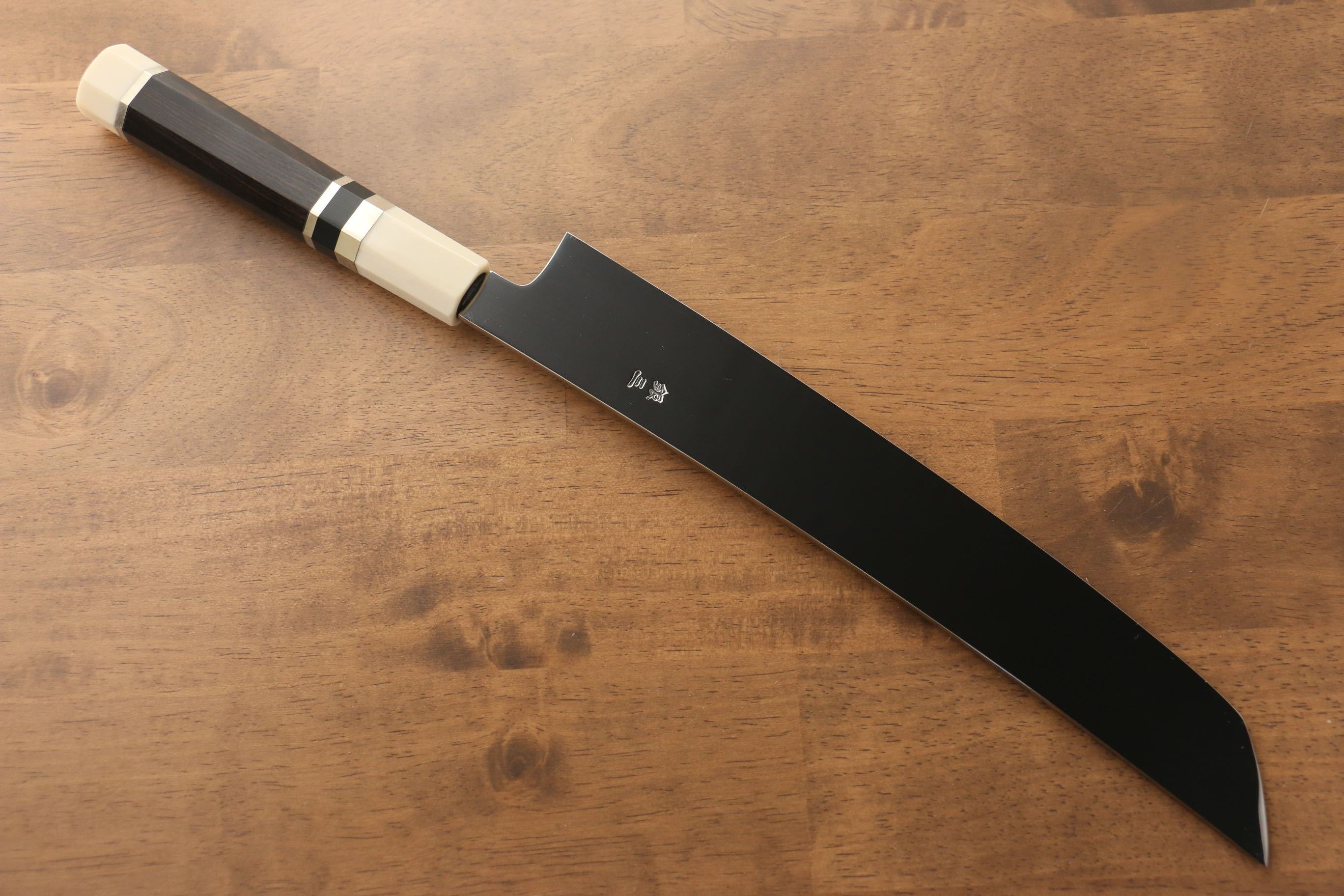 Premium Jikko Silver Steel No.3 Sakimaru Yanagiba 270mm Japanese Sushi Knife - Ebony Wood Handle with Decorative Ring - Perfect for Sushi Chefs & Japanese Cuisine Lovers