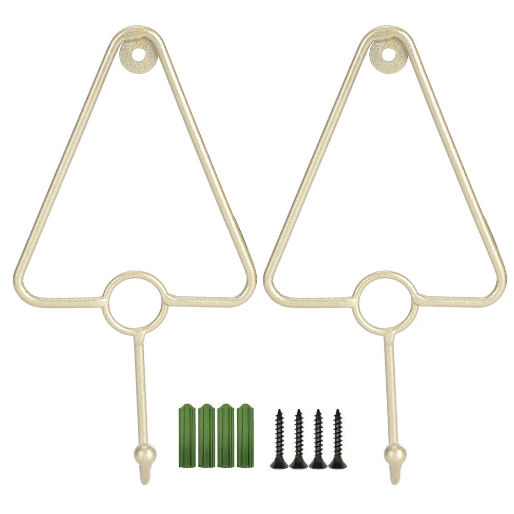 Vintage Key Holder & Hat Hanger Hooks - 2 Pack Easy Install Wall Hooks for Keys, Hats, Towels - Gold Home Decor for Bedroom, Bathroom, Entryway & Closet Organization