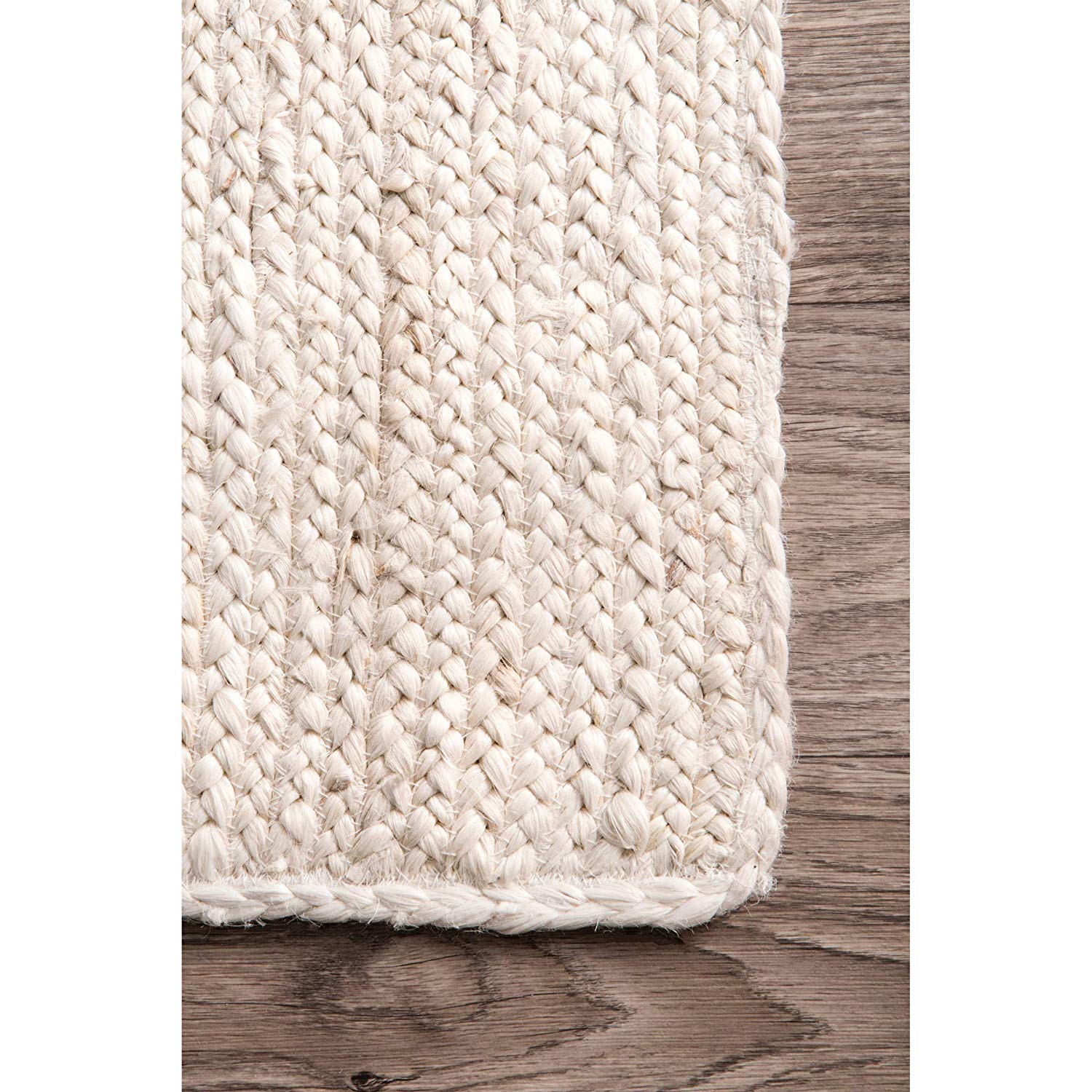 Handwoven Jute Area Rug - Natural Braided Rectangle Farmhouse Rug for Living Room, Bedroom, Kitchen (7x10 Feet, Off White) | Eco-Friendly Home Decor & Cozy Floor Mat for Family Gatherings