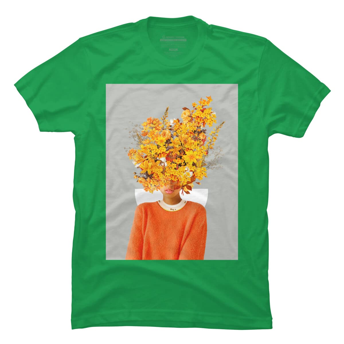 FrankMoth Artistic Soul Reflection T-Shirt for Men - Vintage Floral Design Cotton Tee - Perfect for Casual Wear, Music Festivals & Street Style
