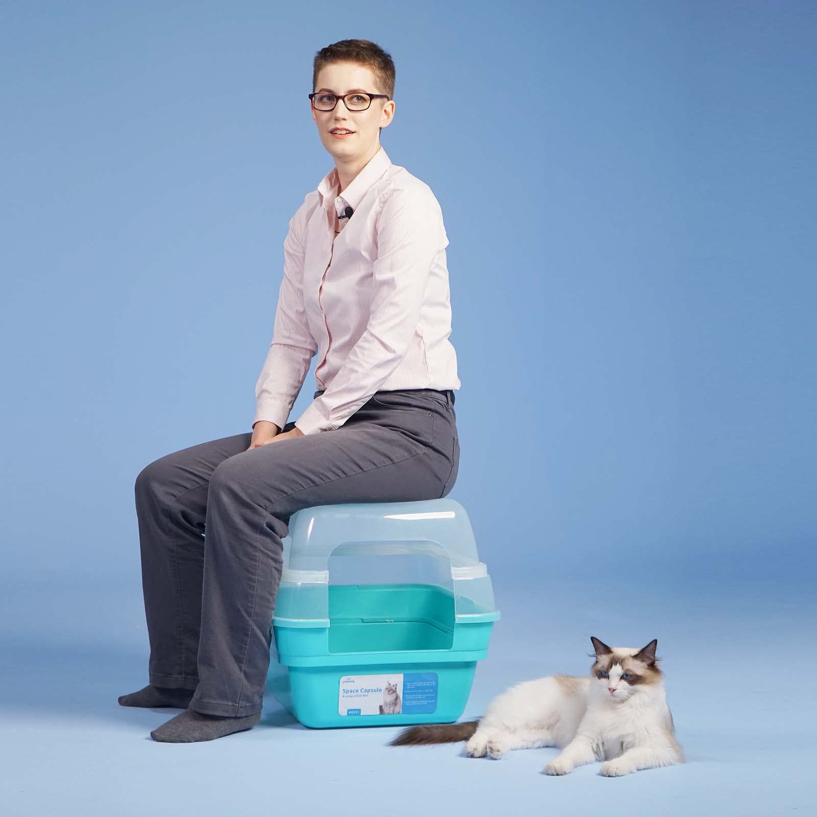Foldable Large Hooded Cat Litter Box with Transparent Lid - Jumbo Size for Multiple Cats, Odor Control & Privacy (Teal) | Ideal for Home, Apartment & Travel Use