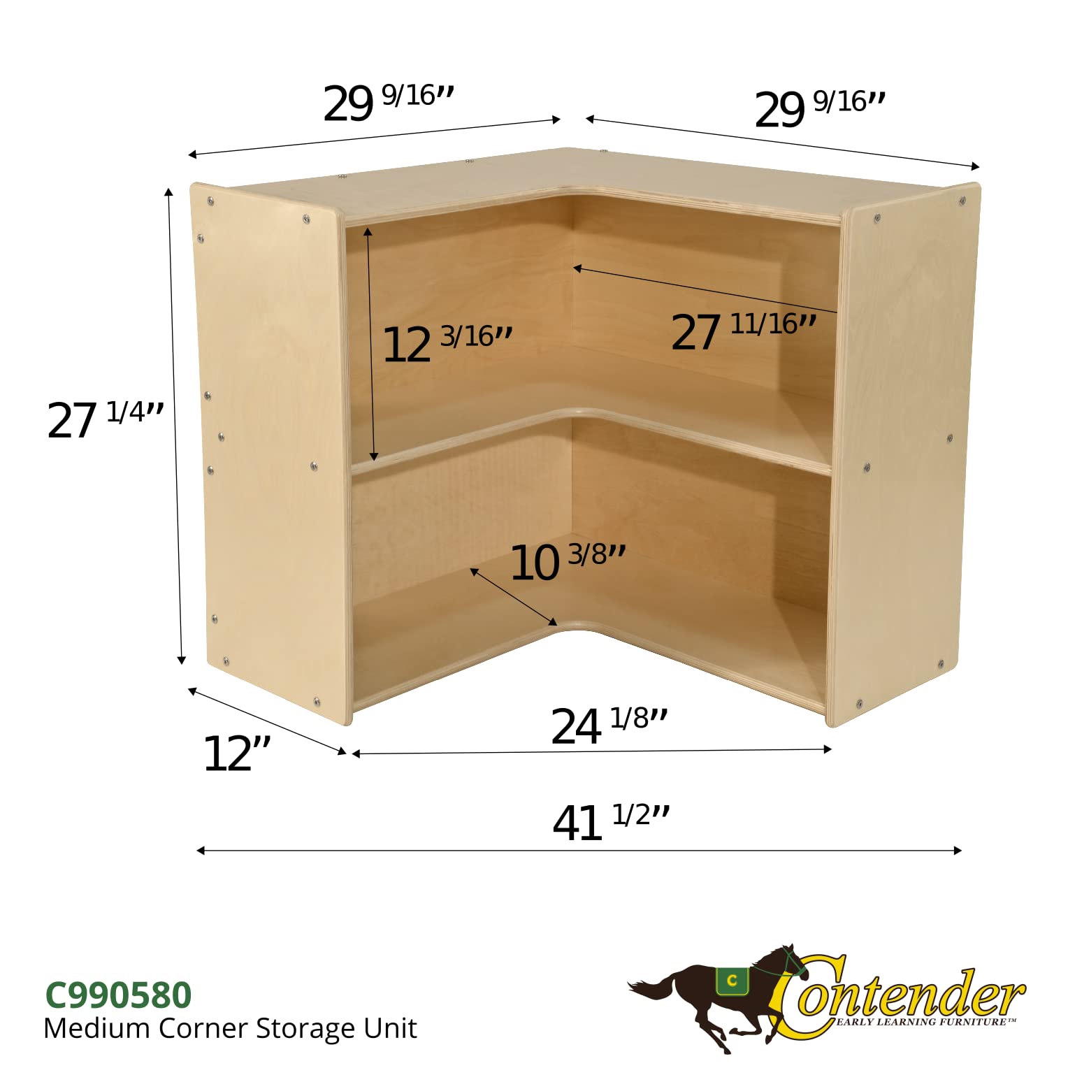 Premium Birch Wood Storage Bookcase with 2 Display Shelves - Sturdy Hardwood Organizer for Toys, Books & Home Decor - Made in USA - Perfect for Kids' Rooms, Classrooms & Playroom Organization