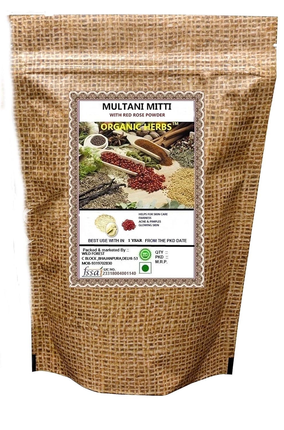 Multani Mitti with Red Rose Powder - 200g | Natural Clay Face Mask for Glowing Skin | Perfect for Acne, Oily Skin & Detox - DIY Beauty & Skincare Routine
