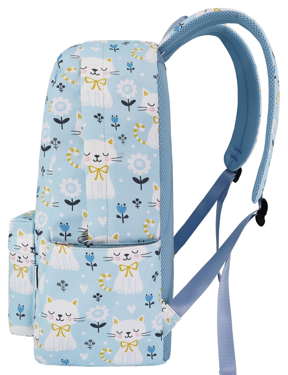 Cute Cat Flower Backpack for Girls, Teens & Kids - Waterproof School Bookbag for Elementary, Middle & High School Students - Laptop Backpack for College & Travel - Perfect for Daily Use, Commuting & Outdoor Adventures