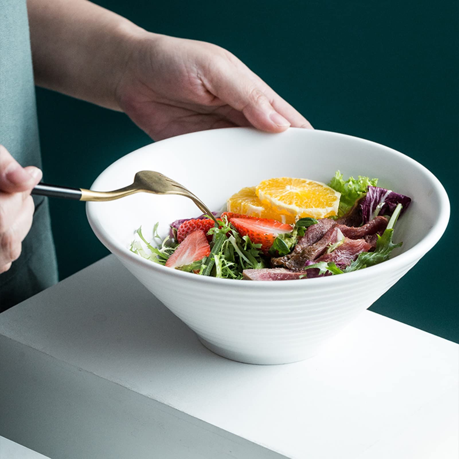 Premium Ceramic Ramen Bowl Set - 8pcs Unbreakable Large Soup & Rice Bowls, Microwave & Dishwasher Safe, Thickened Household Tableware (Multicolor) - Perfect for Asian Noodles, Pho, Udon, Soups & Family Dining