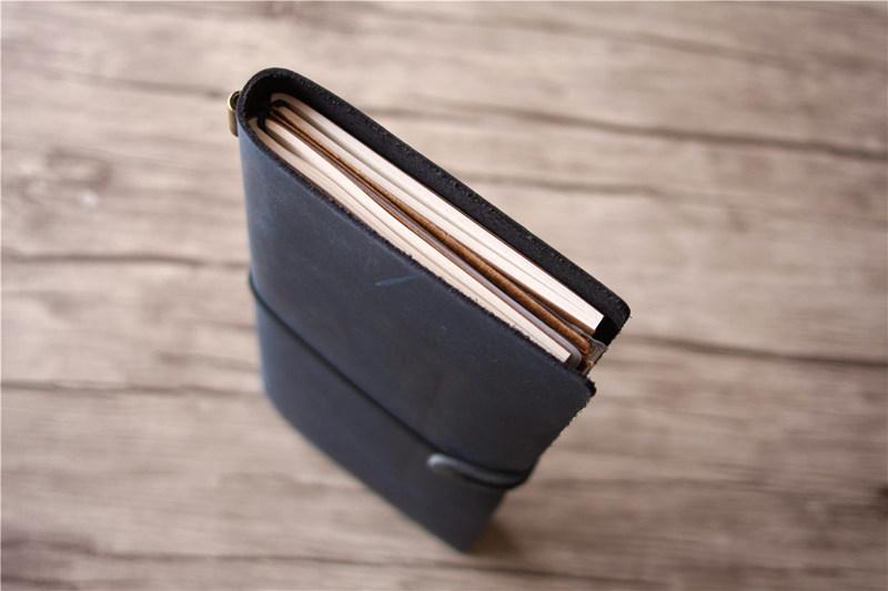 Premium Personalized Leather Traveler's Notebook - Custom Engraved Blue Refillable Journal for Writing, Sketching & Daily Planning - Perfect Gift for Writers, Students & Professionals