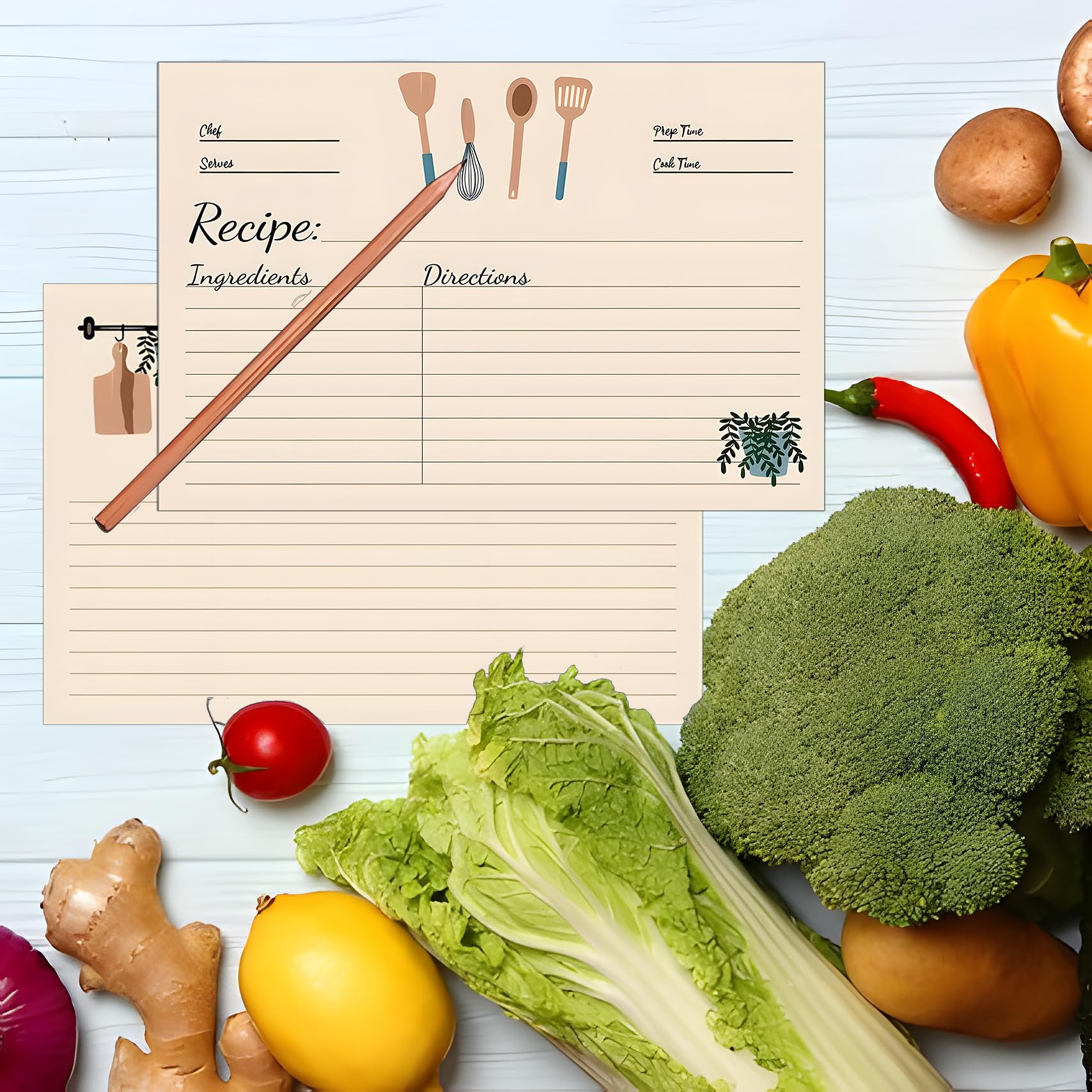 100 Sheets 4x6 Inch Double Sided Blank Recipe Cards - Premium Cardstock for Recording Recipes, Kitchen Organization & Meal Planning - Perfect for Home Chefs, Bridal Showers, Banquet Prep & Cooking Gifts