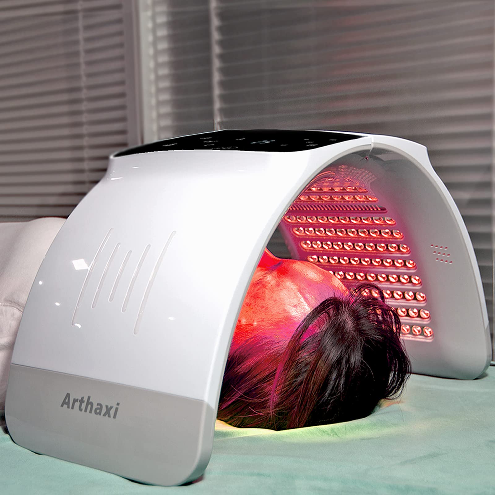 LED Light Therapy Mask for Face - 7 Color Photon Facial Rejuvenation Device with Red Light Therapy, Anti-Aging Skin Care Machine for Wrinkles & Acne, Foldable Design for Salon & Home Use - Perfect Gift for Women (White) - Ideal for Daily Skincare Routine & Spa Treatments