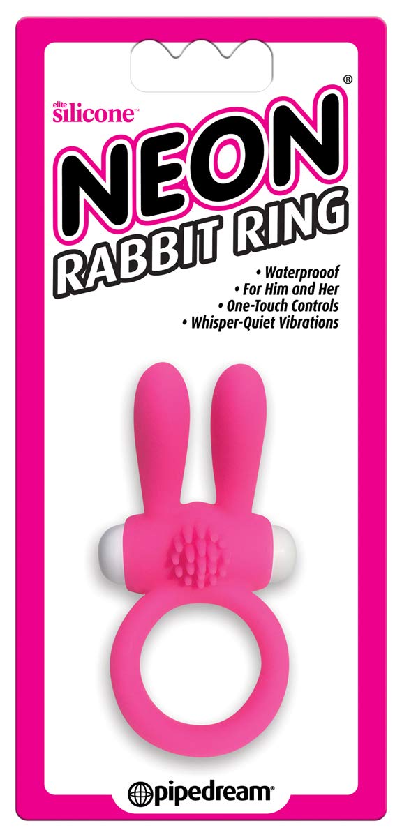 Pink Neon Rabbit Ring for Women - Cute Bunny Jewelry Gift for Girlfriend, Daughter, Birthday, Valentine's Day - Perfect for Parties, Night Out, Cosplay and Kawaii Fashion Accessories