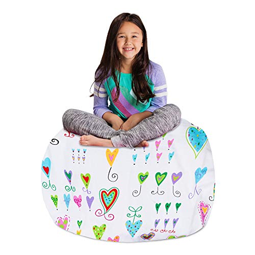 Canvas Multi-colored Hearts on White